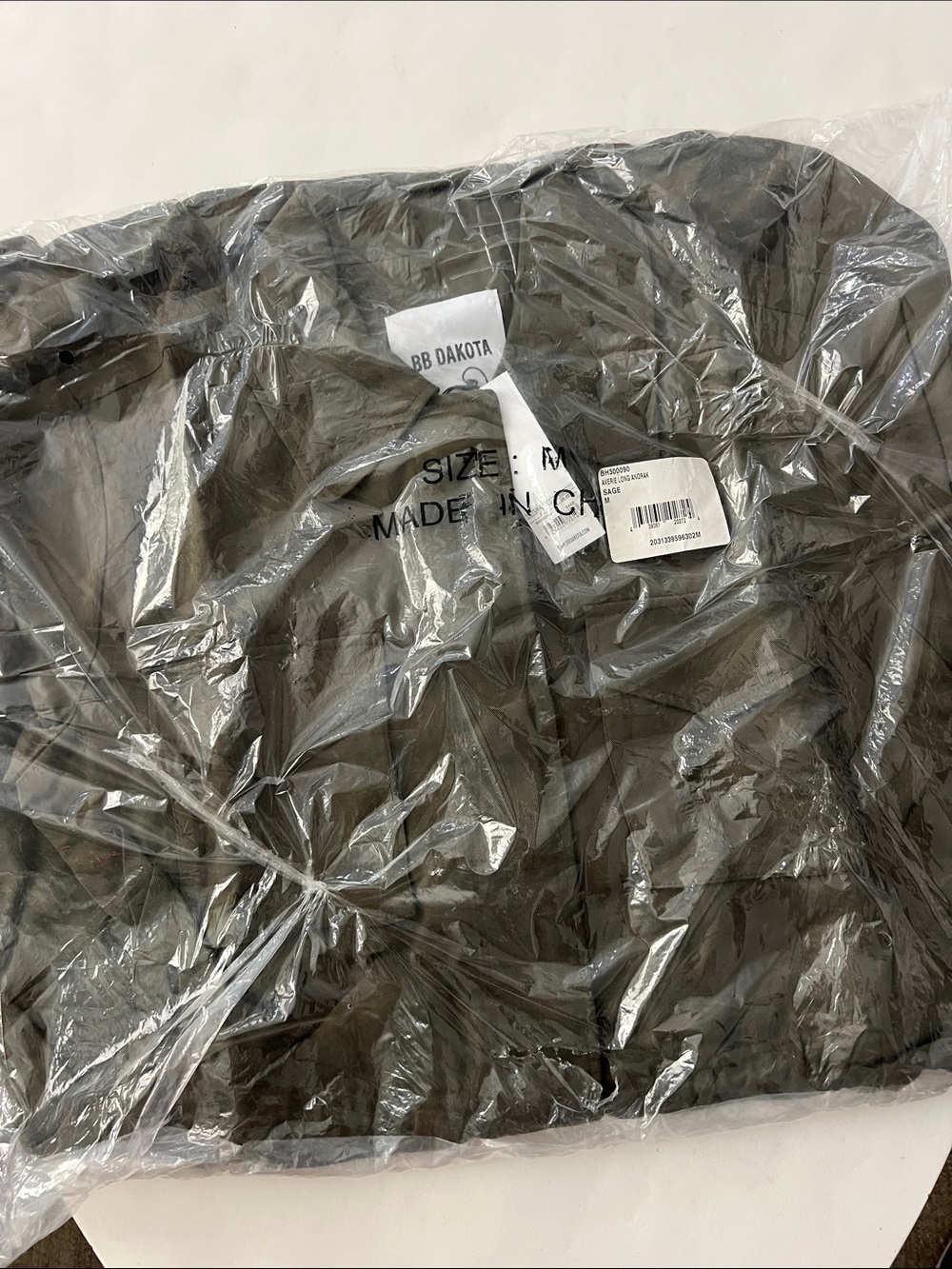 NWT BB Dakota Averie Olive Green Anorak Long Utility Duster Lightweight Jacket M - Picture 8 of 9